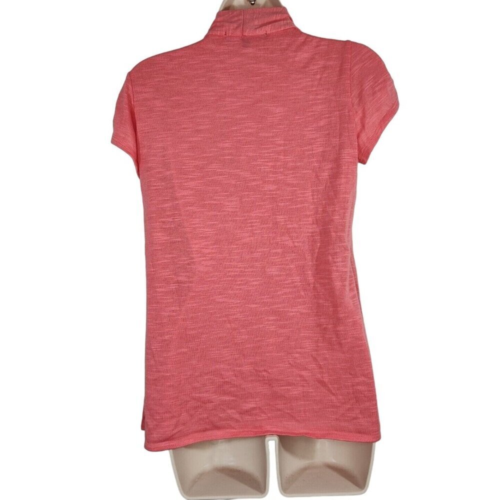 Heart Soul Orange Coral Black Top Women Size L Faux Twin Set Studded Y2K Casual - Picture 5 of 8